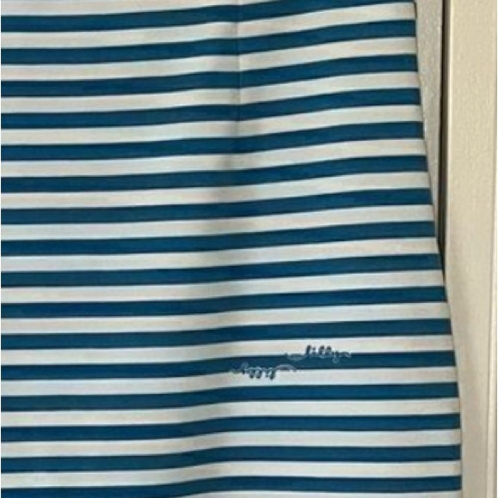 NWOT Lilly Pulitzer Flutter Blue Chin Chin Stripe Deacon Skirt Size Medium